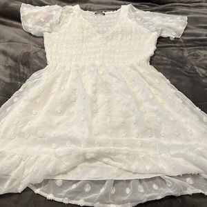 NWOT Amazon short sleeve white dress